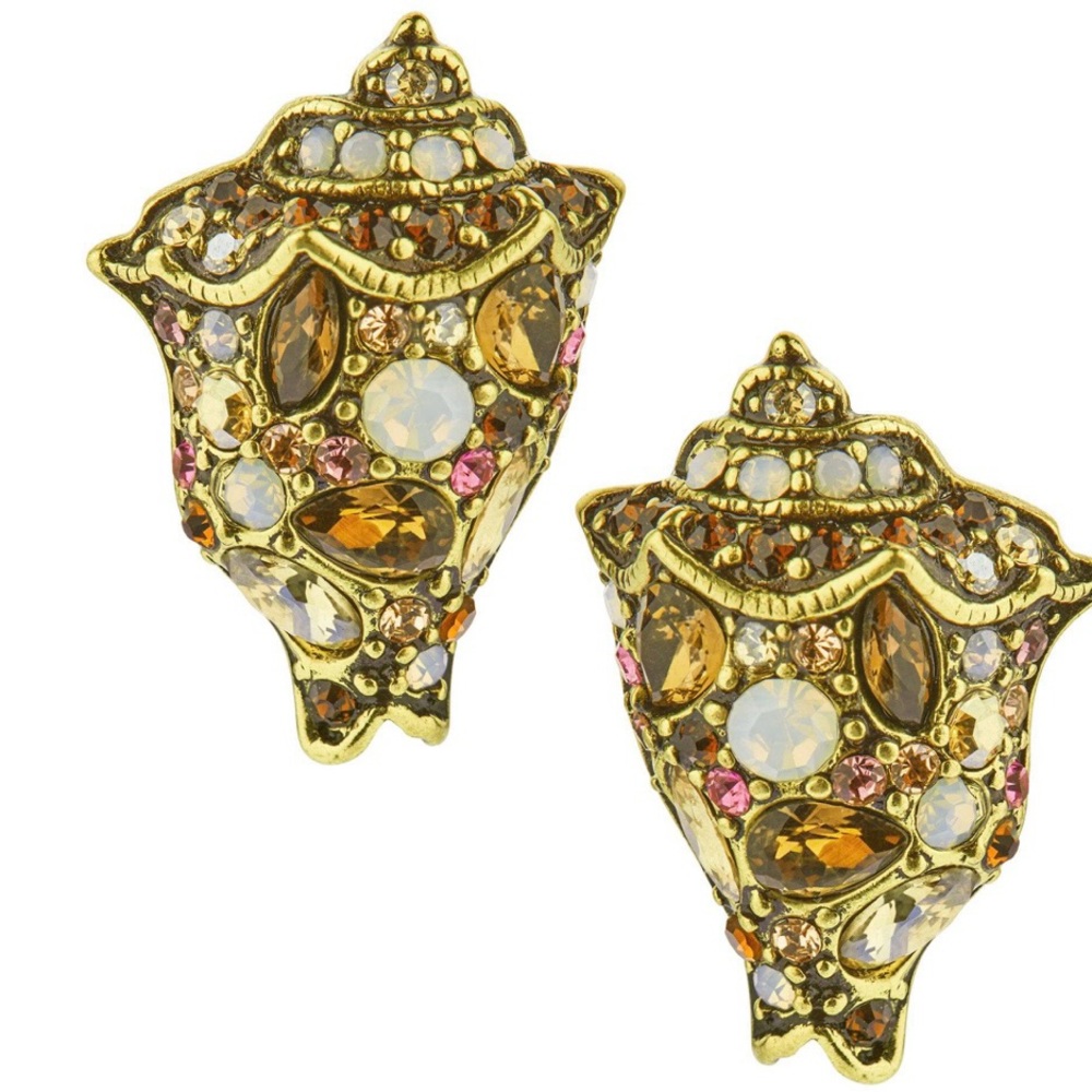 Heidi Daus 🆕🐚 “Shell Shocked II” omega for pierced ears earrings
